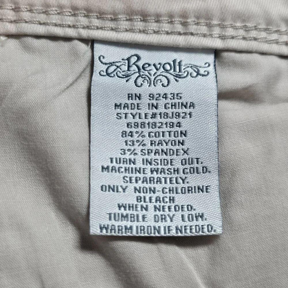 REVOLI Jeans Size 14W Tan Mid Rise Medium Wash Lift Shape Crop Beige (61) - Picture 7 of 11